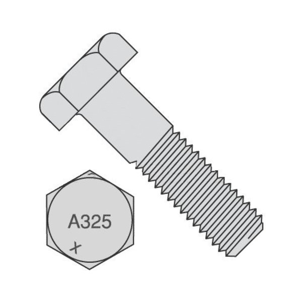 Newport Fasteners Grade A325, 5/8"-11 Structural Bolt, Hot Dipped Galvanized Steel, 8 1/2 in L, 125 PK 202804-BR-125